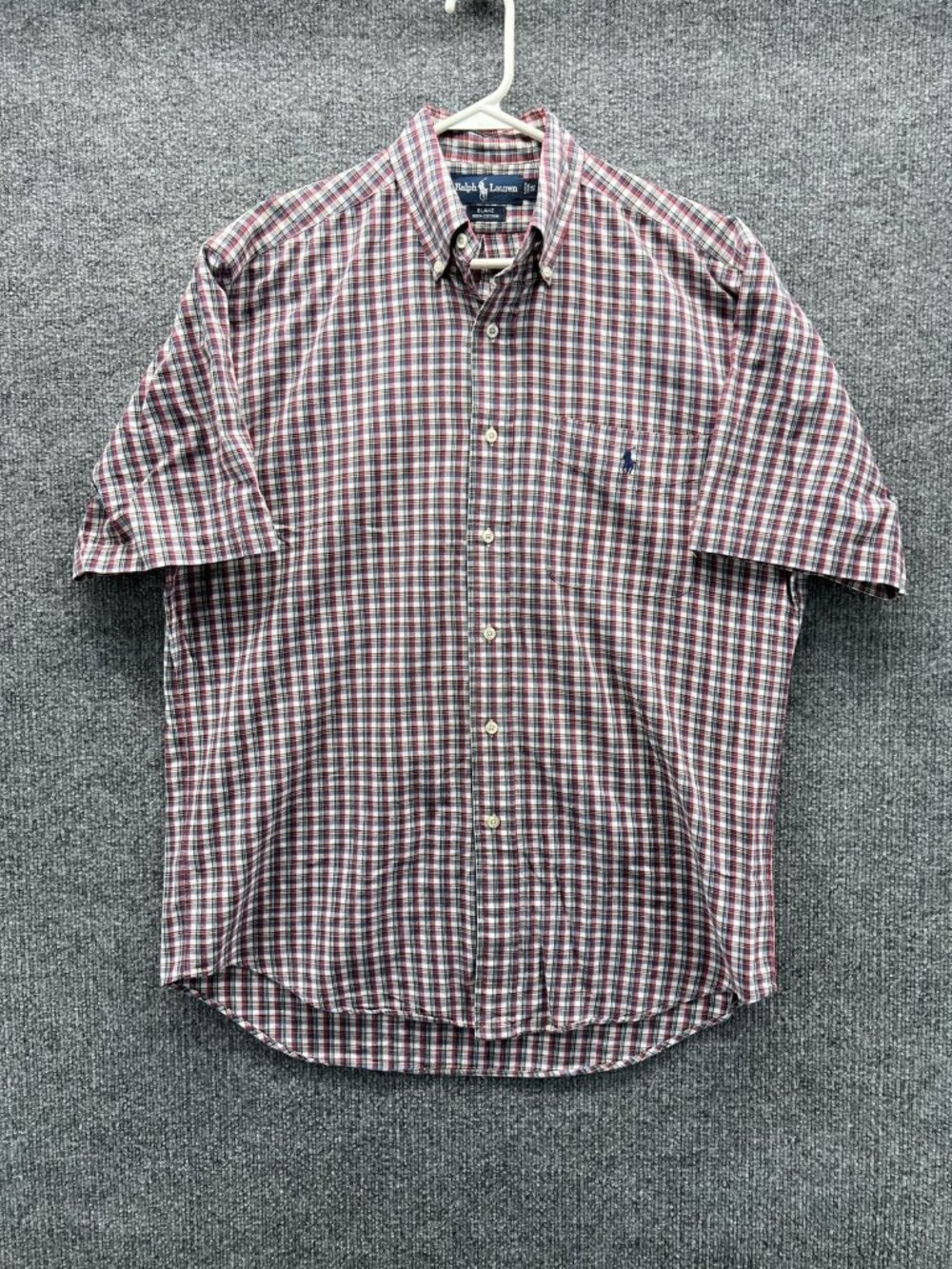 Ralph Lauren Shirt Men Small Multicolor Plaid Short Sleeve Button Up Cotton